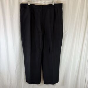 ICE 100% Silk Pants Women's 20 Black Cropped Pocketless Lightweight